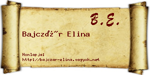 Bajczár Elina névjegykártya